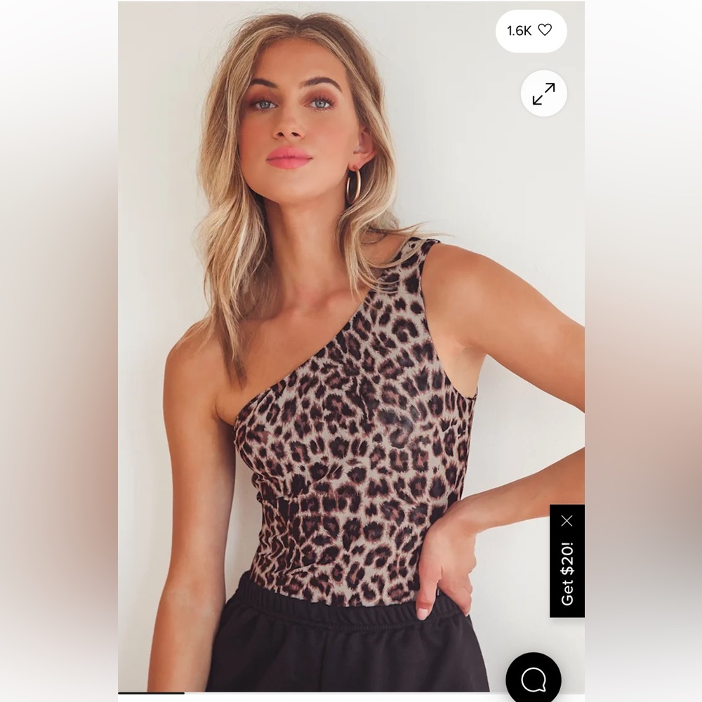 Leopard Print One-Shoulder Bodysuit